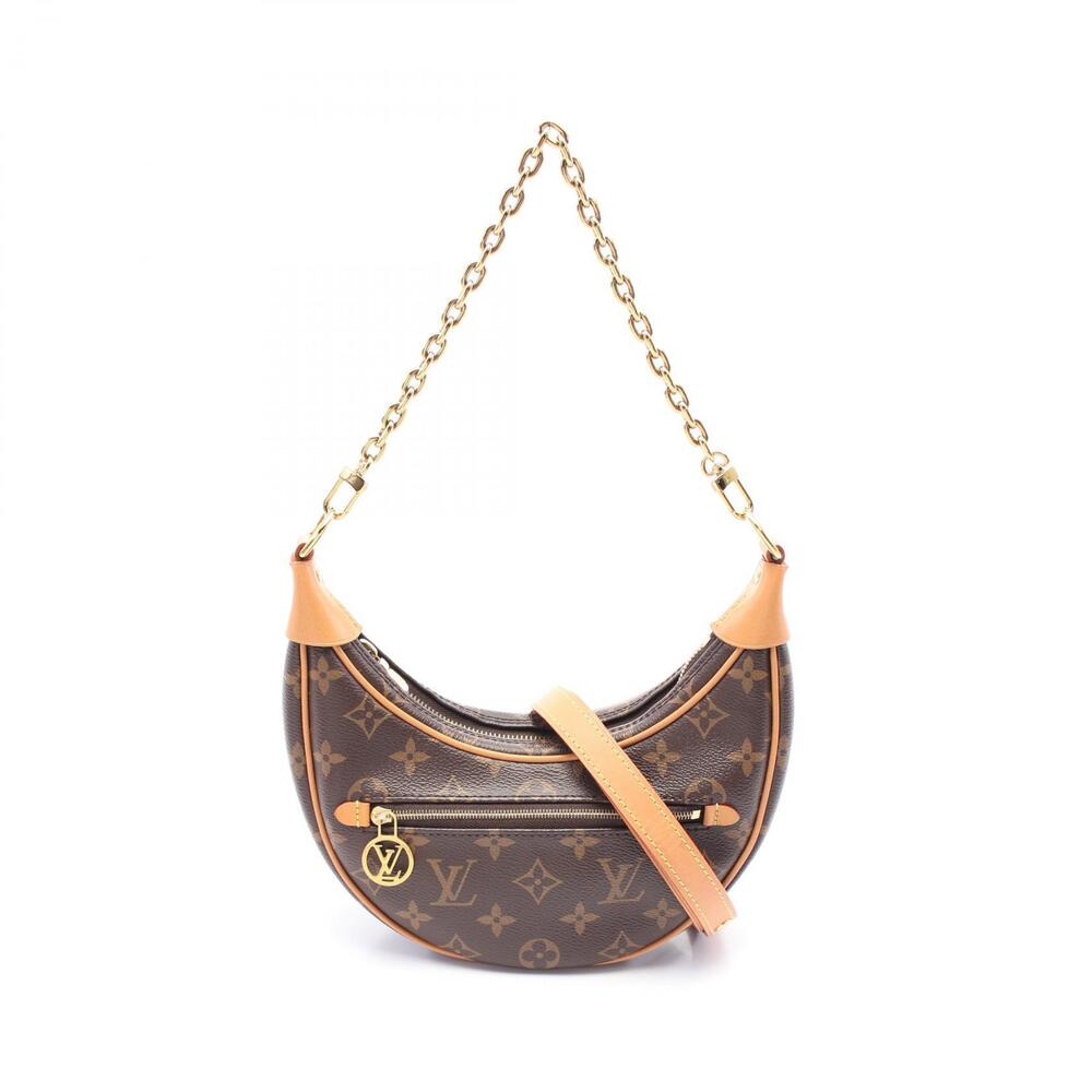 Louis Vuitton Loop Shoulder Bag Canvas Leather Monogram Brown